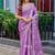 Lavender embroidered embellished shimmer chiffon bollywood saree with blouse