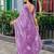 Lavender embroidered embellished shimmer chiffon bollywood saree with blouse