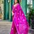 Rani pink embroidered embellished shimmer chiffon bollywood saree with blouse