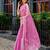 Baby pink embroidered embellished shimmer chiffon bollywood saree with blouse