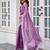 Lavender embroidered embellished shimmer chiffon bollywood saree with blouse