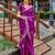 Magenta embroidered embellished shimmer chiffon bollywood saree with blouse