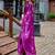 Magenta embroidered embellished shimmer chiffon bollywood saree with blouse