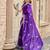 Purple embroidered embellished shimmer chiffon bollywood saree with blouse