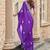 Purple embroidered embellished shimmer chiffon bollywood saree with blouse