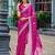 Rani pink embroidered embellished shimmer chiffon bollywood saree with blouse
