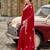 Red embroidered embellished shimmer chiffon bollywood saree with blouse