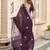 Wine embroidered embellished shimmer chiffon bollywood saree with blouse