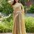 Beige embroidered shimmer chiffon bollywood saree with blouse