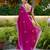 Dark pink embroidered shimmer chiffon bollywood saree with blouse