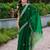 Green embroidered shimmer chiffon bollywood saree with blouse