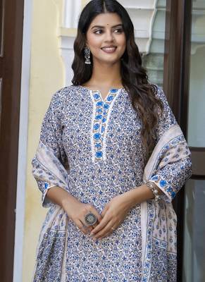Light-beige cotton kota checks salwar suit 2