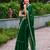 Green embroidered shimmer chiffon bollywood saree with blouse