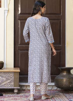 Light-beige cotton kota checks salwar suit 3