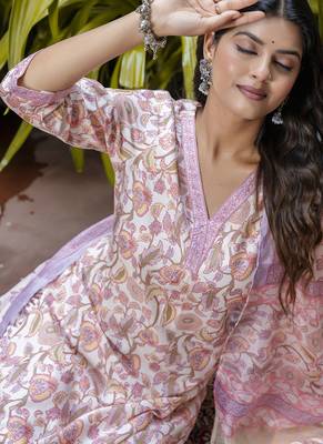 Light-peach cotton kota checks salwar suit 2