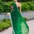 Green embroidered shimmer chiffon bollywood saree with blouse