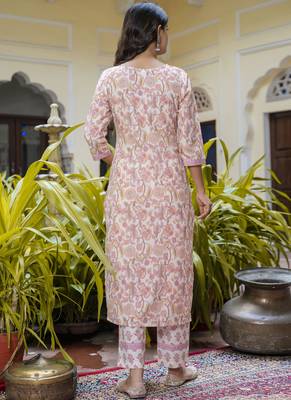 Light-peach cotton kota checks salwar suit 3