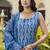 Blue cotton kota checks salwar suit