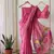 Pink Color elephant and floral type rich weaving pallu  Work Cotton Saree