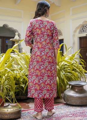 Pink cotton kota checks salwar suit 3