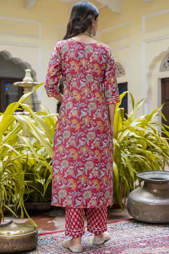 Pink cotton kota checks salwar suit