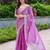 Light pink embroidered shimmer chiffon bollywood saree with blouse