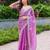 Light pink embroidered shimmer chiffon bollywood saree with blouse