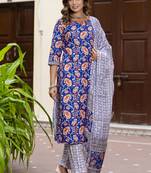 Light-purpel cotton kota checks salwar suit