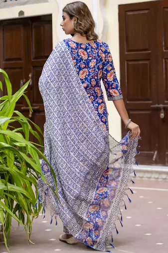 Light-purpel cotton kota checks salwar suit