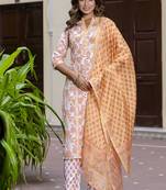 Light-sky blue cotton kota checks salwar suit