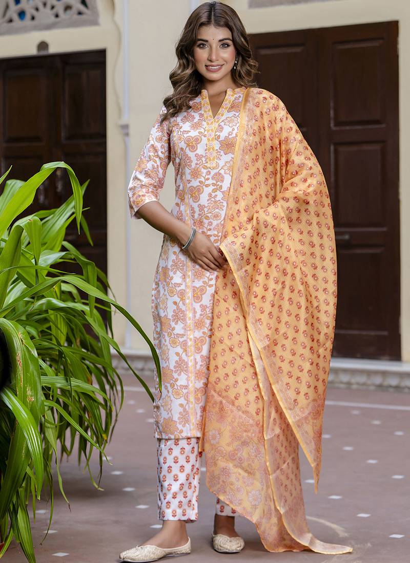 Light-sky blue cotton kota checks salwar suit