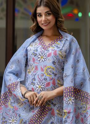 Off-white cotton kota checks salwar suit 2