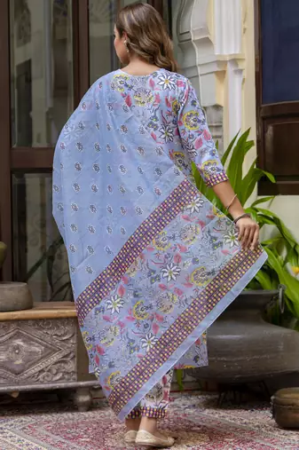 Off-white cotton kota checks salwar suit