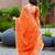 Orange embroidered shimmer chiffon bollywood saree with blouse