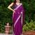 Purple embroidered shimmer chiffon bollywood saree with blouse