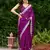 Purple embroidered shimmer chiffon bollywood saree with blouse