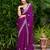 Purple embroidered shimmer chiffon bollywood saree with blouse
