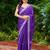 Violet embroidered shimmer chiffon bollywood saree with blouse