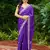 Violet embroidered shimmer chiffon bollywood saree with blouse