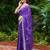 Violet embroidered shimmer chiffon bollywood saree with blouse