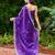 Violet embroidered shimmer chiffon bollywood saree with blouse