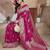 Hot pink woven self design pure paithani silk saree with blouse