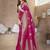 Hot pink woven self design pure paithani silk saree with blouse