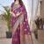 Light purple woven self design pure paithani silk saree with blouse