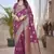 Light purple woven self design pure paithani silk saree with blouse
