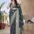 Teal blue woven self design pure paithani silk saree with blouse