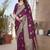 Wine woven self design pure paithani silk saree with blouse