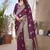 Wine woven self design pure paithani silk saree with blouse