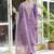 Light-purple embroidered blend silk salwar suit