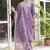 Light-purple embroidered blend silk salwar suit